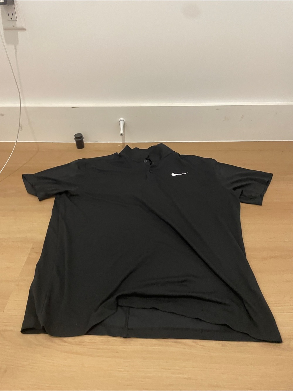 Nike Men’s Black Polo with White Swoosh